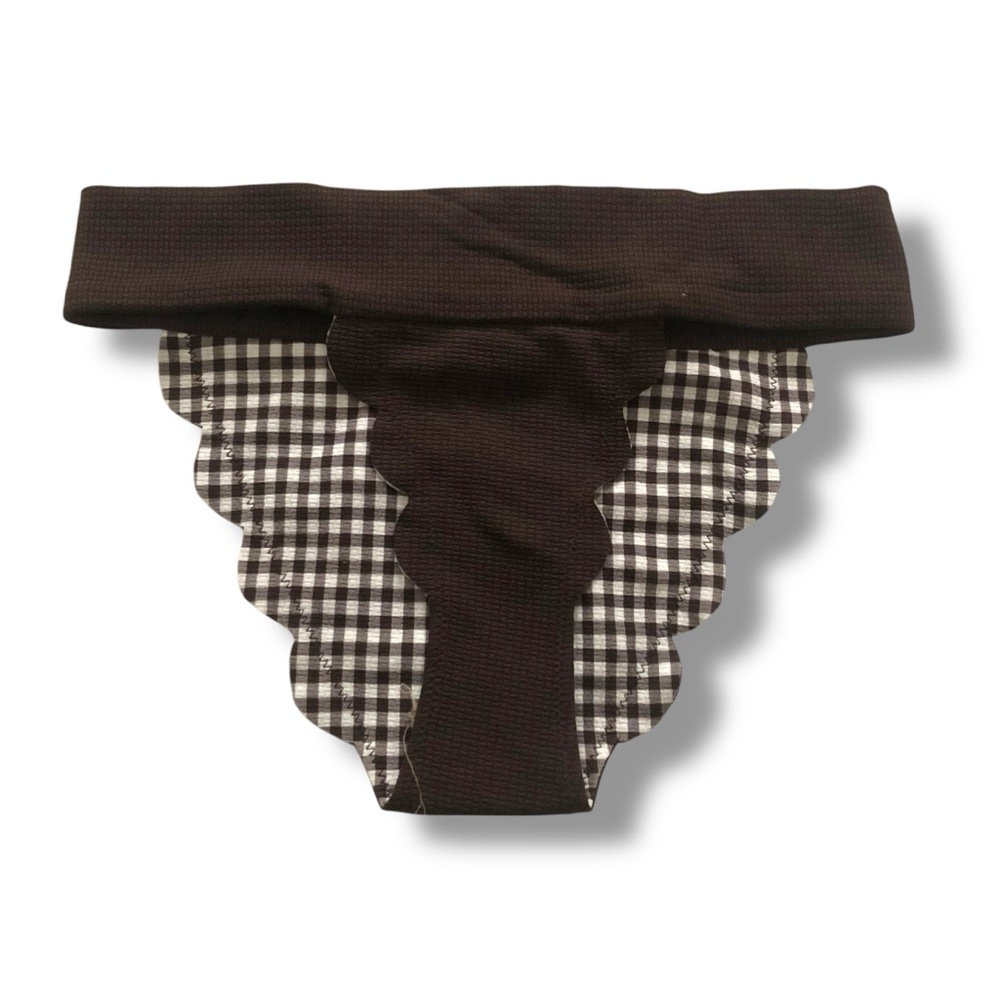 Marysia Swim Santa Clara Bikini Bottom Brown Gingham NWOT Size XS